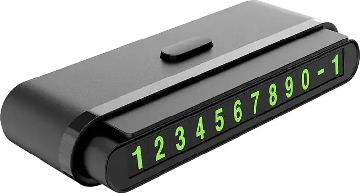 Placă Număr de Telefon Parcare Temporară Hoco CPH19, Design Retractabil pentru Confidențialitate, Plastic Rezistent la Căldură Antireflexie Negru