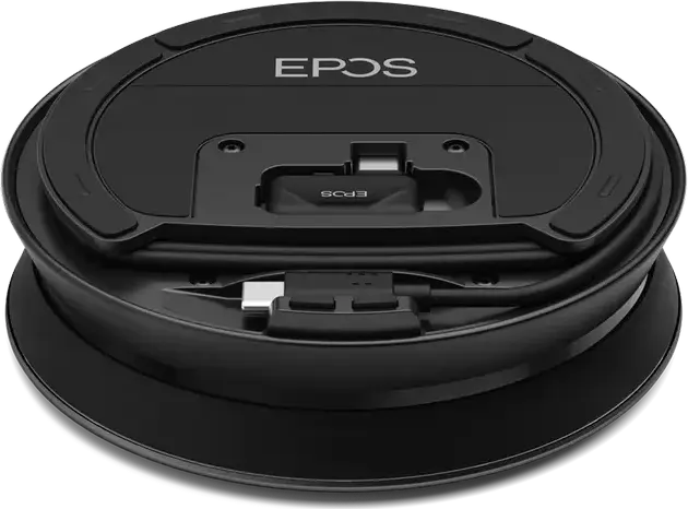 EPOS EXPAND SP 40+ Portable Wireless Bluetooth Speakerphone, 3 Beamforming Microphones, Noise Cancellation, USB-C & Dongle, Up to 18h Talk Time, Black
