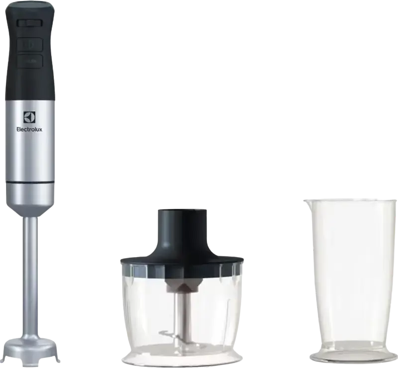 Electrolux Create 5 E5HB1-6SS Hand Blender, 1000W Immersion Blender with Stainless Steel Foot, TruFlow Technology, Mini Chopper and Whisk, 0.7L Beaker