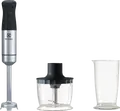 Electrolux Create 5 E5HB1-6SS Hand Blender, 1000W Immersion Blender with Stainless Steel Foot, TruFlow Technology, Mini Chopper and Whisk, 0.7L Beaker