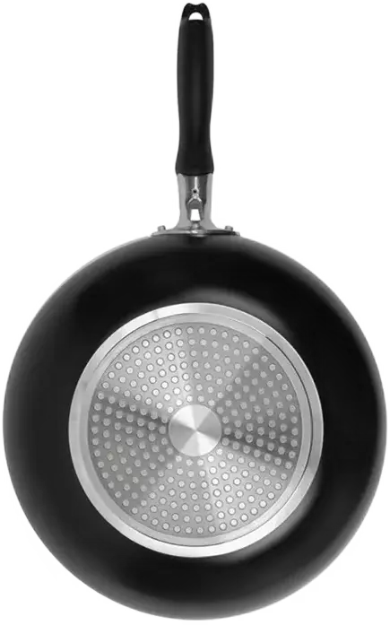 Resto 93603 Antares Aluminum Wok Pan, 30 cm Diameter, 9 cm Height, Non-stick PFLUON Coating, Bakelite Handle, Induction Compatible, PFOA Free, Black