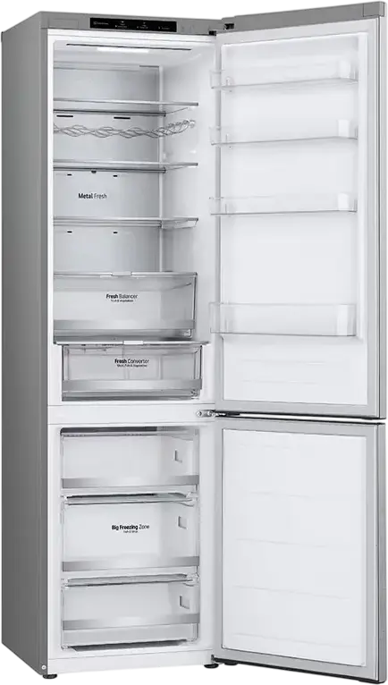 LG GBV7280 Combi Refrigerator Bottom Freezer 419L Energy Class B Silver Door Cooling+ Inverter Linear Compressor Freestanding 203 cm