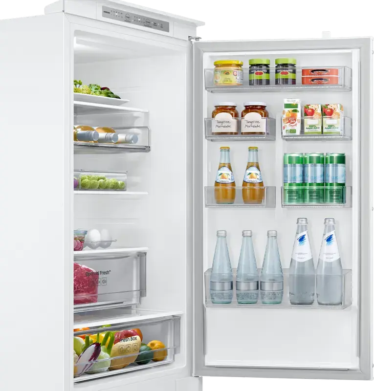 Frigider Încorporabil Samsung BRB70F26CES0EO cu Congelator Jos, No Frost, All-Around Cooling, SmartThings Wi-Fi, 267L, Alb, 177.5x54x55 cm