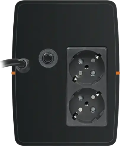 Tuncmatik Lite II 650VA / 360W Line-Interactive UPS, AVR Automatic Voltage Regulation, Simulated Sine Wave, 2 x Schuko Sockets, Black - TSK5200