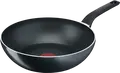 Вок Tefal Start&Cook C2721953, сковорода из алюминия 28 см с антипригарным покрытием Titanium, индикатор нагрева Thermo-spot, для индукционных плит, черная