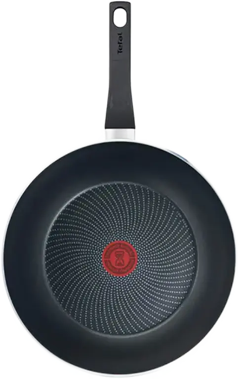 Вок Tefal Start&Cook C2721953, сковорода из алюминия 28 см с антипригарным покрытием Titanium, индикатор нагрева Thermo-spot, для индукционных плит, черная