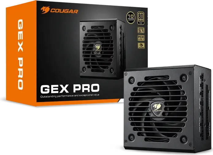 Sursa Alimentare Cougar GEX PRO 750W, 80 PLUS Gold, Complet Modulare ATX 3.1, Conector 12V-2x6, Condensatori Japonezi, Negru
