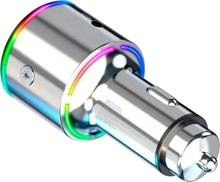 Transmitător FM Proove Power Drive Bluetooth 5.3 Modulator Auto, Încărcare Rapidă 30W USB-C și USB-A, Carcasă Metalică, Ecran TFT LCD Color, Hands-Free
