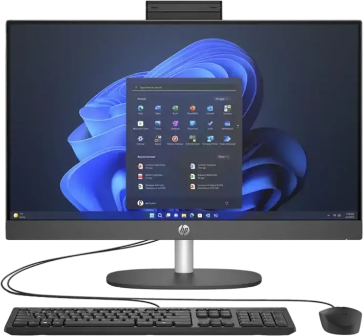 PC All-in-One HP ProOne 240 G10 Business, Ecran 24 inch Micro-Edge, Procesor Intel Core Ultra 7 155U, SSD, Fara OS, Negru, Include Tastatura si Mouse