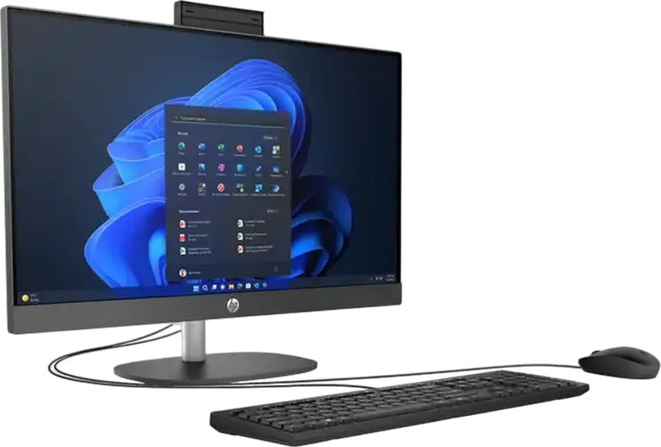 PC All-in-One HP ProOne 240 G10 Business, Ecran 24 inch Micro-Edge, Procesor Intel Core Ultra 7 155U, SSD, Fara OS, Negru, Include Tastatura si Mouse