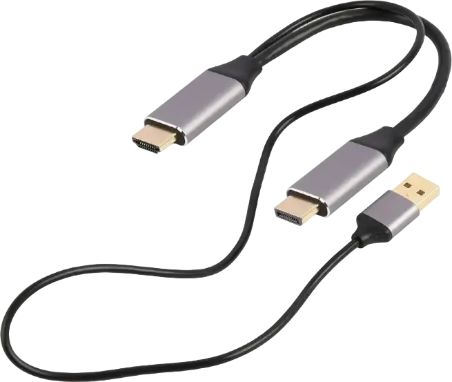Cablexpert A-HDMIM-DPM-01 Active Adapter Cable HDMI Male to DisplayPort Male 4K@60Hz with USB Power, Gold-plated Connectors, Black, 2m