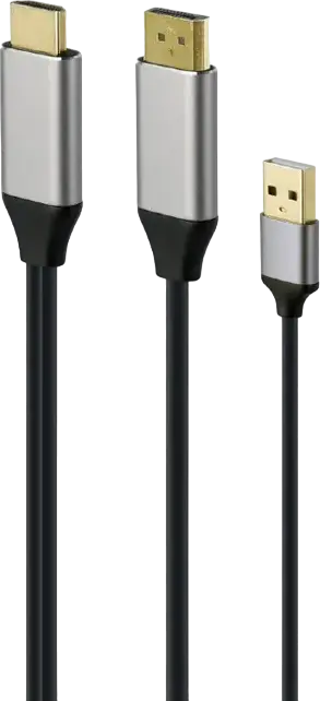 Adaptor Cablexpert A-HDMIM-DPM-01, HDMI - DisplayPort, USB Type-A, 2m, Negru