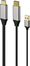 Adaptor Cablexpert A-HDMIM-DPM-01, HDMI - DisplayPort, USB Type-A, 2m, Negru