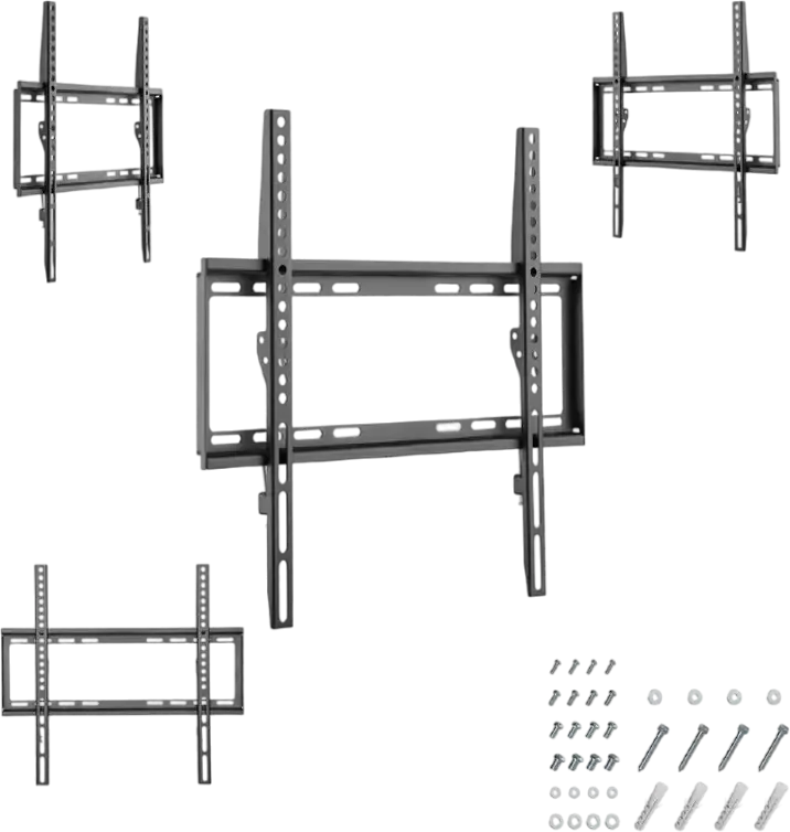 Gembird WM-55F-04 Fixed TV Wall Mount for 32-55 inch Screens, VESA 200x200 to 400x400mm, Max Load 35kg, Slim 20.5mm Profile, Black Powder Coated Steel