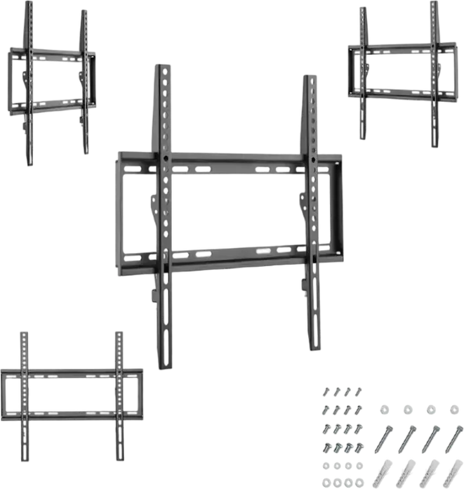 Gembird WM-55F-04 Fixed TV Wall Mount for 32-55 inch Screens, VESA 200x200 to 400x400mm, Max Load 35kg, Slim 20.5mm Profile, Black Powder Coated Steel