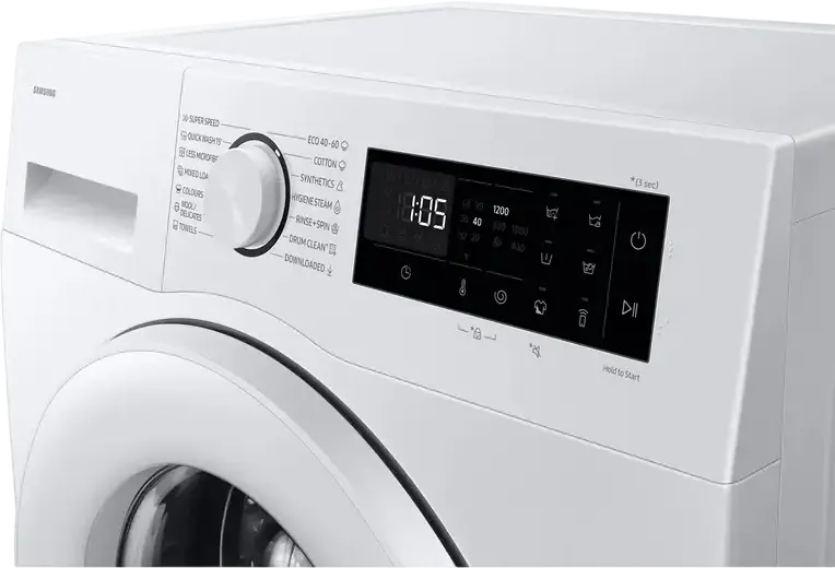 Samsung WW80FG5L32TELE Front-Loading Washing Machine, 8kg, Energy Class A, 1200 rpm, Digital Inverter, AI Ecobubble, Hygiene Steam, SmartThings Wi-Fi, White