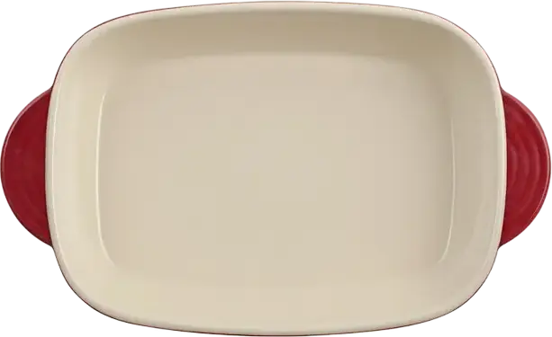 Resto 96112 FORNAX Rectangular Ceramic Baking Tray, High-Fired Stoneware Bakeware, 1.8L, 33x20x6.3 cm, Oven and Microwave Safe, Red
