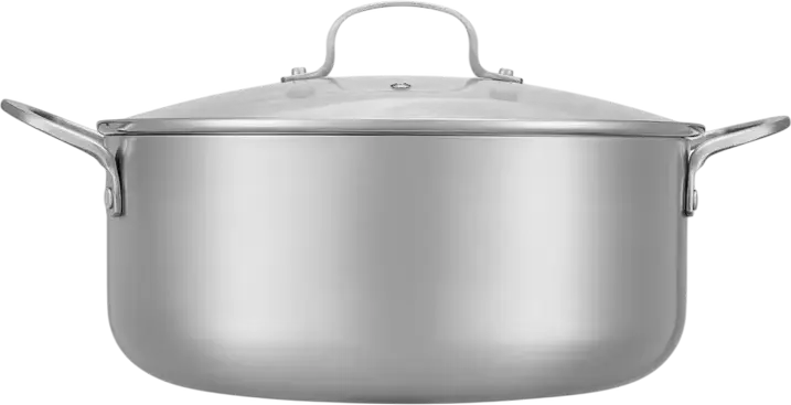 RESTO Corvus 95027 Tri-Ply Stainless Steel Casserole with Glass Lid, 7.3L, 28cm Diameter, Induction Compatible, BPA-Free, Dishwasher Safe