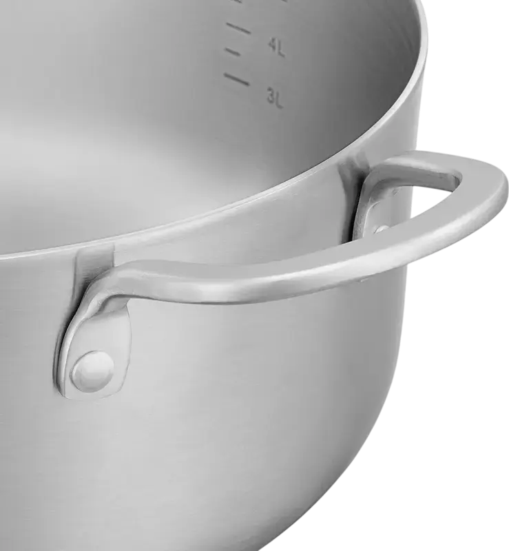 RESTO Corvus 95027 Tri-Ply Stainless Steel Casserole with Glass Lid, 7.3L, 28cm Diameter, Induction Compatible, BPA-Free, Dishwasher Safe
