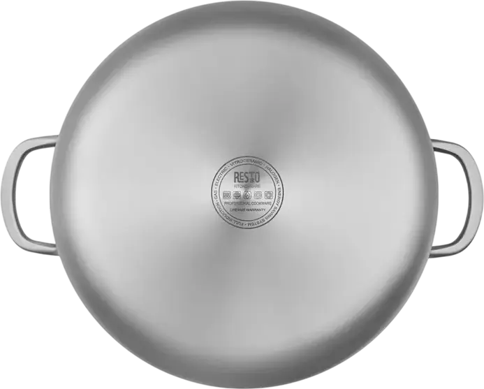 RESTO Corvus 95027 Tri-Ply Stainless Steel Casserole with Glass Lid, 7.3L, 28cm Diameter, Induction Compatible, BPA-Free, Dishwasher Safe