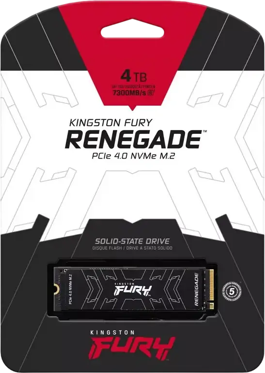 Kingston FURY Renegade SFYRD/4000G 4TB M.2 2280 NVMe PCIe 4.0 x4 SSD, 3D TLC, Read up to 7300MB/s, Write up to 7000MB/s, with Heat Spreader, PS5 Compatible