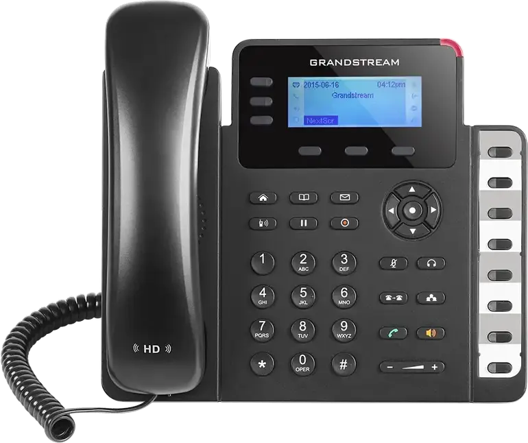 Grandstream GXP1630 Gigabit IP Phone, 3 SIP Lines, 132x64 Backlit LCD, 8 BLF Keys, 4-Way Conferencing, PoE IEEE 802.3af, Dual 10/100/1000 Mbps Ethernet, Black