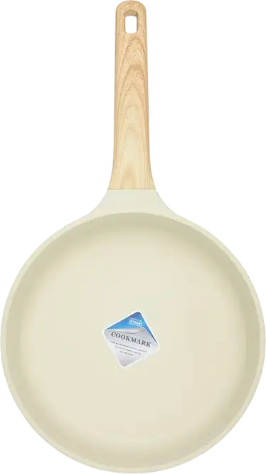 RESTO 93809 RAN Frying Pan, 24 cm, Recycled Die-Cast Aluminum, Pfluon Cookmark Non-Stick Coating, Induction Bottom, Ergonomic Soft-Touch Handle, Beige