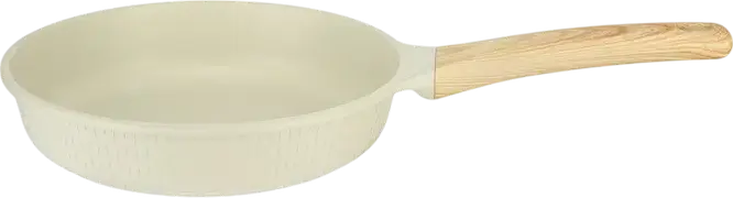 RESTO 93809 RAN Frying Pan, 24 cm, Recycled Die-Cast Aluminum, Pfluon Cookmark Non-Stick Coating, Induction Bottom, Ergonomic Soft-Touch Handle, Beige