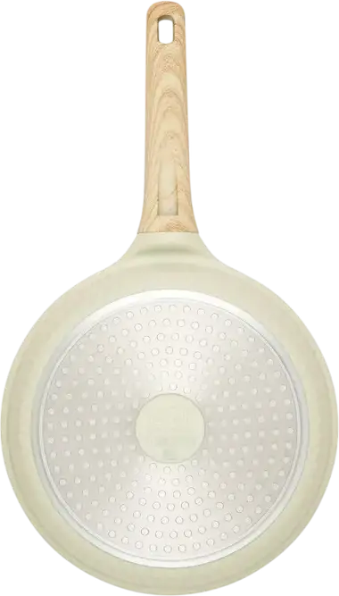 RESTO 93809 RAN Frying Pan, 24 cm, Recycled Die-Cast Aluminum, Pfluon Cookmark Non-Stick Coating, Induction Bottom, Ergonomic Soft-Touch Handle, Beige