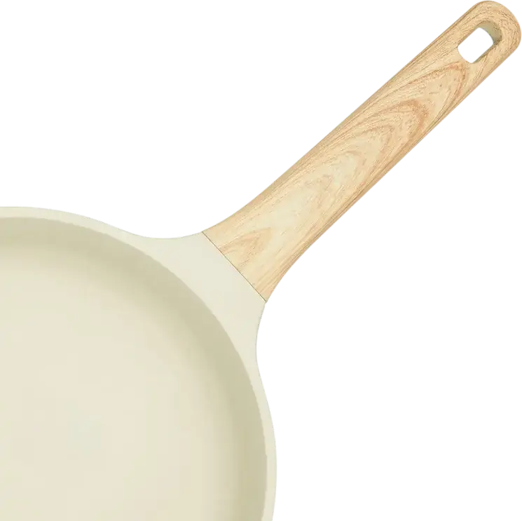 RESTO 93809 RAN Frying Pan, 24 cm, Recycled Die-Cast Aluminum, Pfluon Cookmark Non-Stick Coating, Induction Bottom, Ergonomic Soft-Touch Handle, Beige