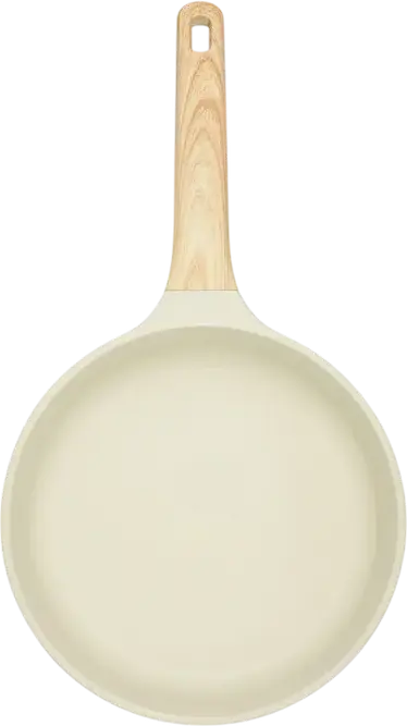 RESTO 93809 RAN Frying Pan, 24 cm, Recycled Die-Cast Aluminum, Pfluon Cookmark Non-Stick Coating, Induction Bottom, Ergonomic Soft-Touch Handle, Beige