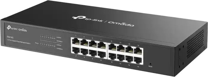 TP-Link ES216G Omada Easy Managed Switch, 16-Port Gigabit 10/100/1000 Mbps RJ45, Cloud Management, VLAN, QoS, Fanless Metal Case, Rackmountable