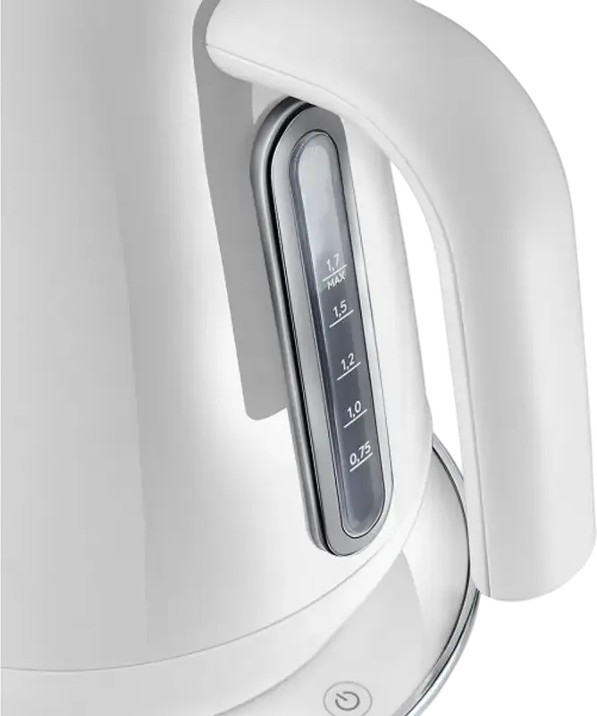 DeLonghi KBY 2011 W Eclettica Electric Kettle, 1.7L, 2200W, Stainless Steel, White, Digital Temperature Control, Keep Warm, Dry Boil Protection