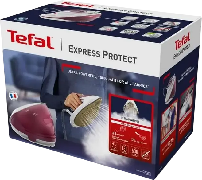Парогенератор Tefal Express Protect SV9201E0, 2800Вт, Давление 7.5 бар, Паровой удар 530г/мин, Подошва Durilium AirGlide AutoClean, Резервуар 1.8л