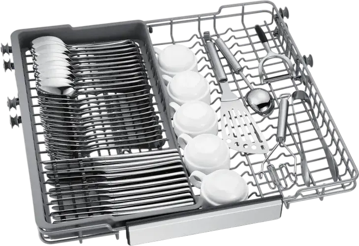 Samsung DW70H73WCI0U1 Built-in Dishwasher, 14 Place Settings, Energy Class C, AutoRelease, SmartThings WiFi, Floor Info Light, Silver, 60cm