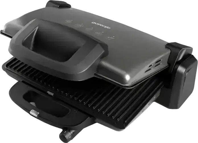 Gorenje KR1800SDP Electric Contact Grill, 1800W, Monolithic Aluminum Heating Element, 4 Temperature Modes, Metal Housing, 34 x 23 cm Cooking Surface, Black