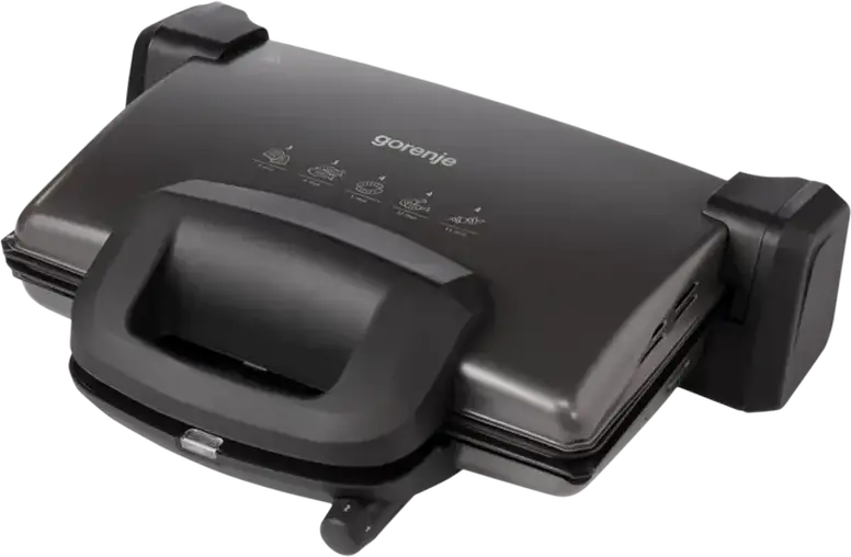 Gorenje KR1800SDP Electric Contact Grill, 1800W, Monolithic Aluminum Heating Element, 4 Temperature Modes, Metal Housing, 34 x 23 cm Cooking Surface, Black
