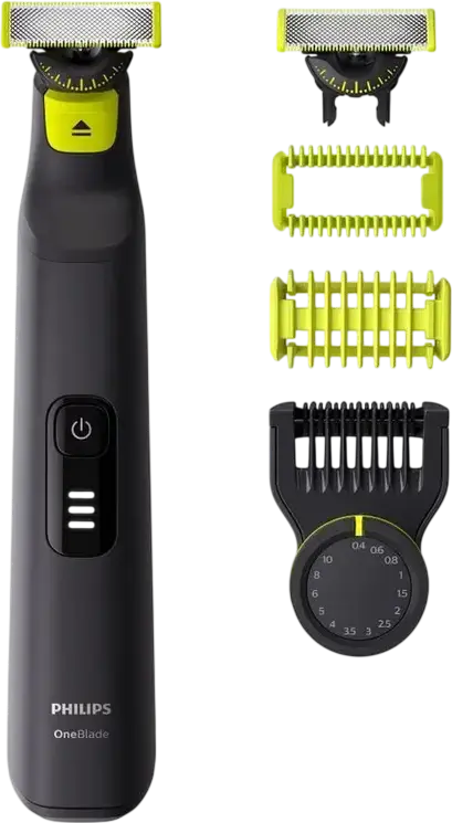 Philips OneBlade Pro 360 Face + Body QP6542/15 Electric Trimmer, 14 Length Settings 0.4-10mm, 360 Pivoting Head, Li-Ion Battery, Waterproof, Black