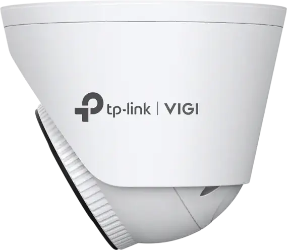 TP-Link VIGI InSight S485 8MP IP Turret Network Camera, 4K Resolution, 2.8mm Lens, Full-Color Night Vision, Two-Way Audio, IP67 Weatherproof, PoE, White