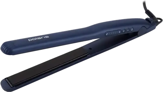 Placa de îndreptat părul Polaris PHS2516Mi Pro, Temperatură 120-220°C, 6 Trepte de Căldură, Încălzire Rapidă, Oprire Automată, Albastru