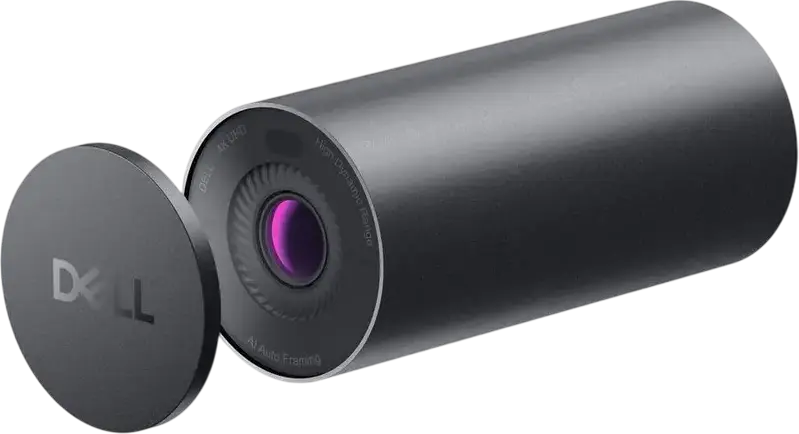 Веб-камера Dell UltraSharp WB7022 4K UHD, сенсор Sony STARVIS CMOS, AI автокадрирование, Windows Hello, HDR, USB-C, черный алюминий