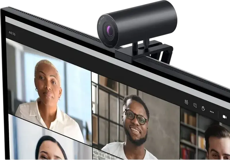 Веб-камера Dell UltraSharp WB7022 4K UHD, сенсор Sony STARVIS CMOS, AI автокадрирование, Windows Hello, HDR, USB-C, черный алюминий