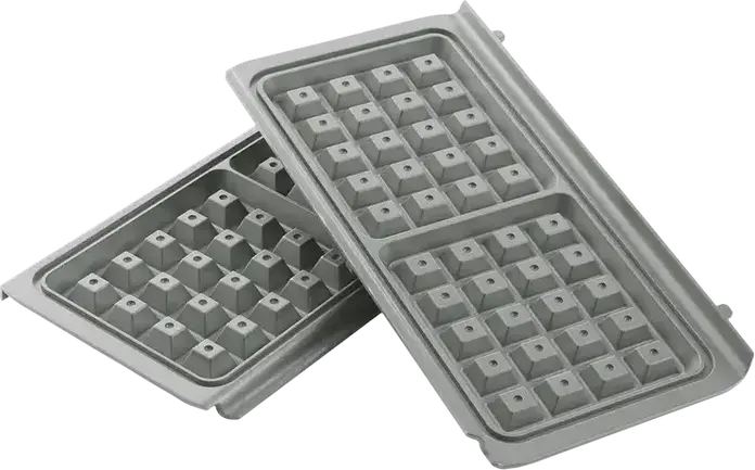 Breville VST072X Waffle Maker, 850W DuraCeramic Non-Stick Coating, Removable Plates, Fast Baking, Silver/White