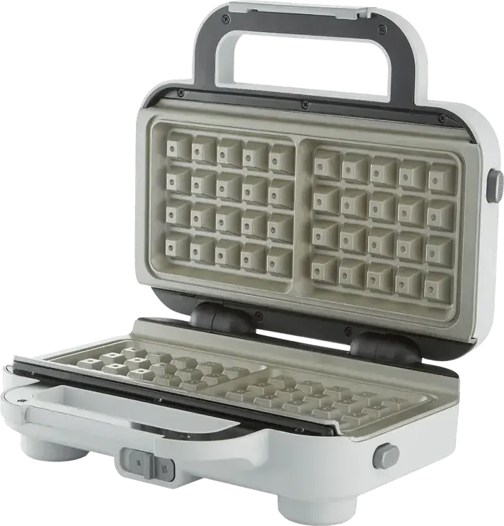 Breville VST072X Waffle Maker, 850W DuraCeramic Non-Stick Coating, Removable Plates, Fast Baking, Silver/White