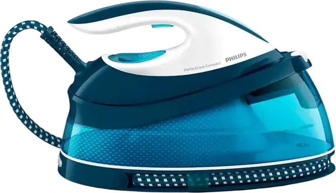 Philips PerfectCare Compact GC7840/20 Steam Generator Iron, 2400W, 6.5 Bar, 400g/min Steam Boost, OptimalTEMP Technology, 1500ml Tank, Blue