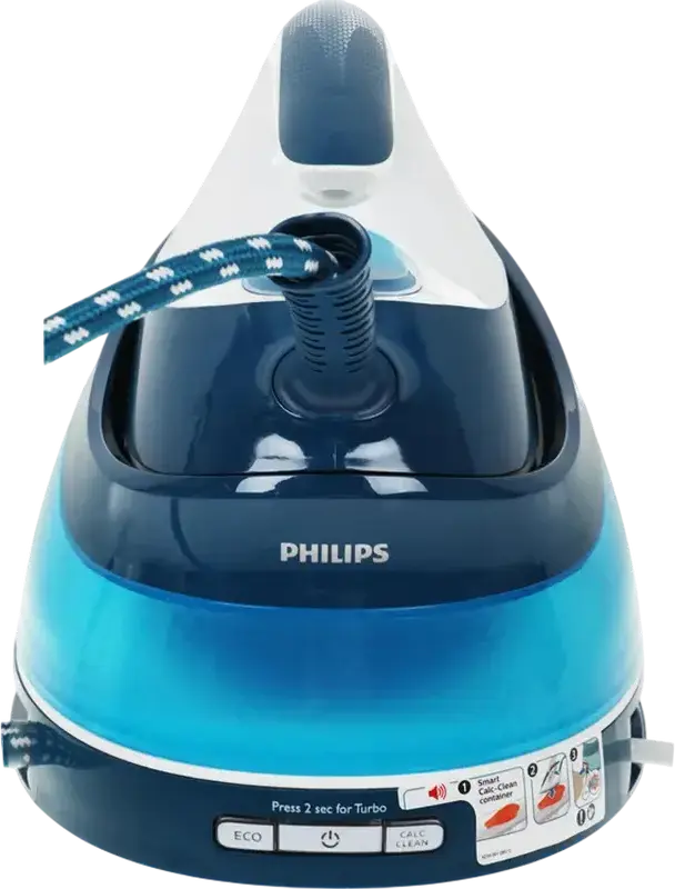 Philips PerfectCare Compact GC7840/20 Steam Generator Iron, 2400W, 6.5 Bar, 400g/min Steam Boost, OptimalTEMP Technology, 1500ml Tank, Blue