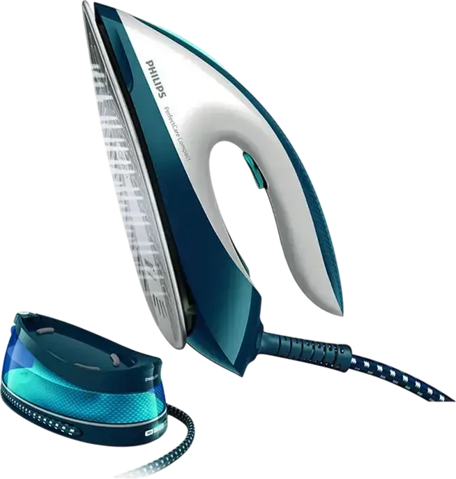 Philips PerfectCare Compact GC7840/20 Steam Generator Iron, 2400W, 6.5 Bar, 400g/min Steam Boost, OptimalTEMP Technology, 1500ml Tank, Blue