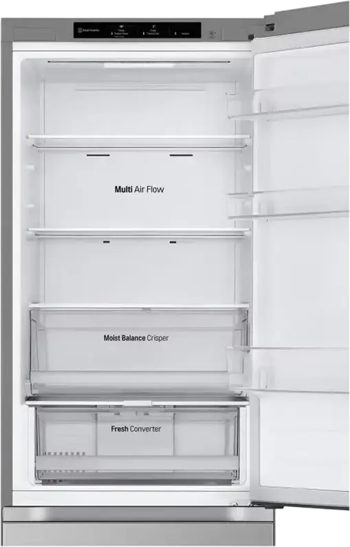 LG GBV3100EEP Freestanding Combi Refrigerator, 344L Total Net Volume, No Frost, Smart Inverter Compressor, DoorCooling+, LinearCooling, Silver