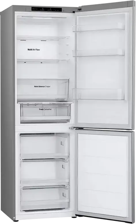 LG GBV3100EEP Freestanding Combi Refrigerator, 344L Total Net Volume, No Frost, Smart Inverter Compressor, DoorCooling+, LinearCooling, Silver