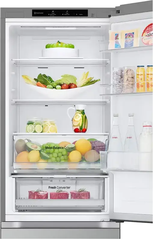 LG GBV3100EEP Freestanding Combi Refrigerator, 344L Total Net Volume, No Frost, Smart Inverter Compressor, DoorCooling+, LinearCooling, Silver